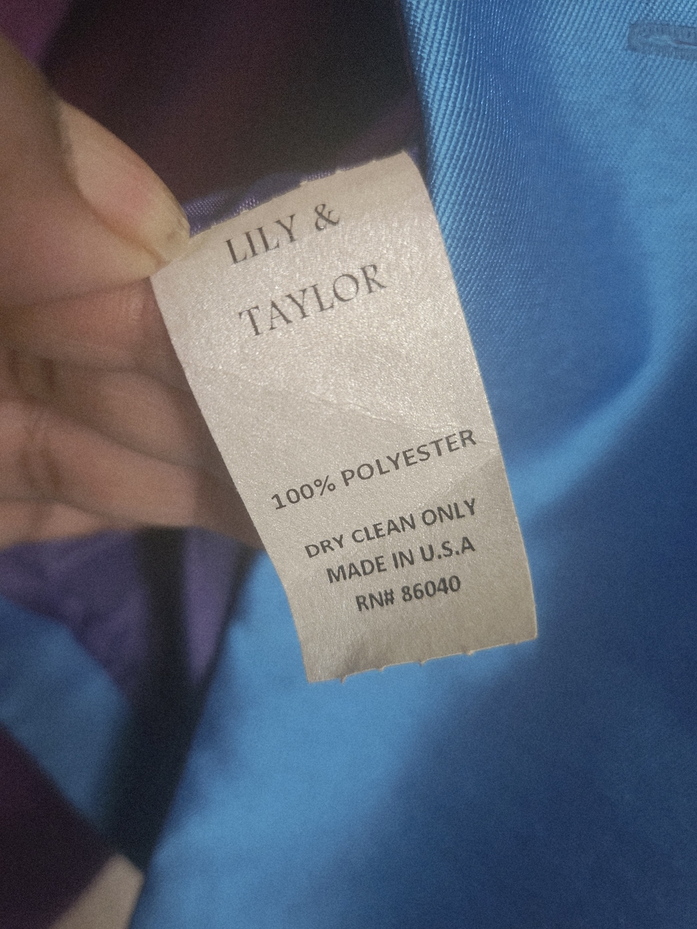 Two-Tone Teal and Purple Satin Women's Blazer by Lily Taylor - Picture 2 of 8
